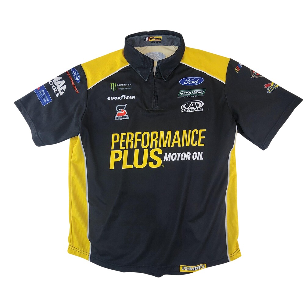 Roush Fenway Racing Shirt Mens XL Black NASCAR Auto Racing Performance Plus
